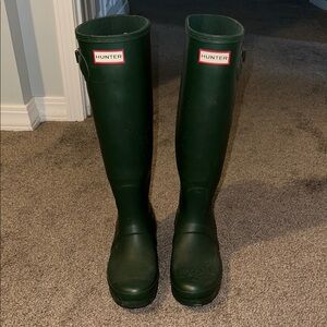 Hunter Green Tall Rain Boots